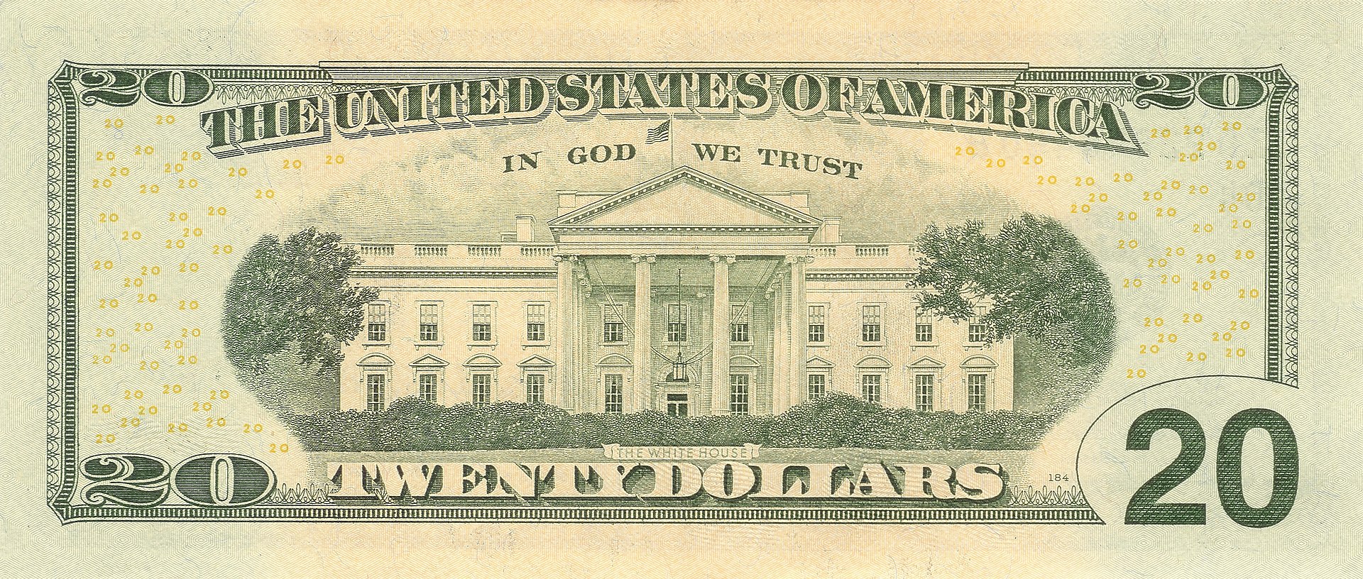 Twenty dollar bill reverse